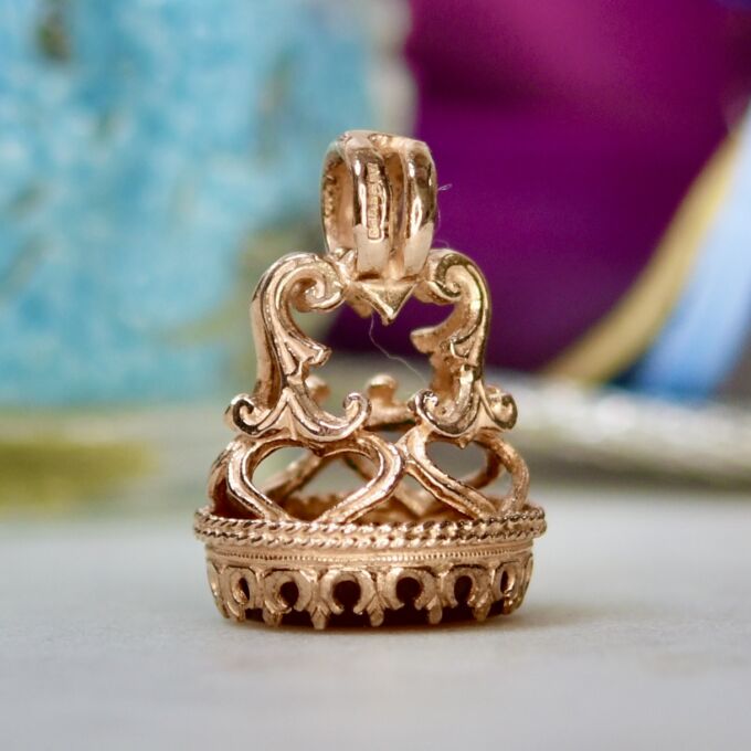 Fixed Fob with Carnelian in 9ct Rose Gold