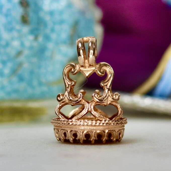 Fixed Fob with Carnelian in 9ct Rose Gold