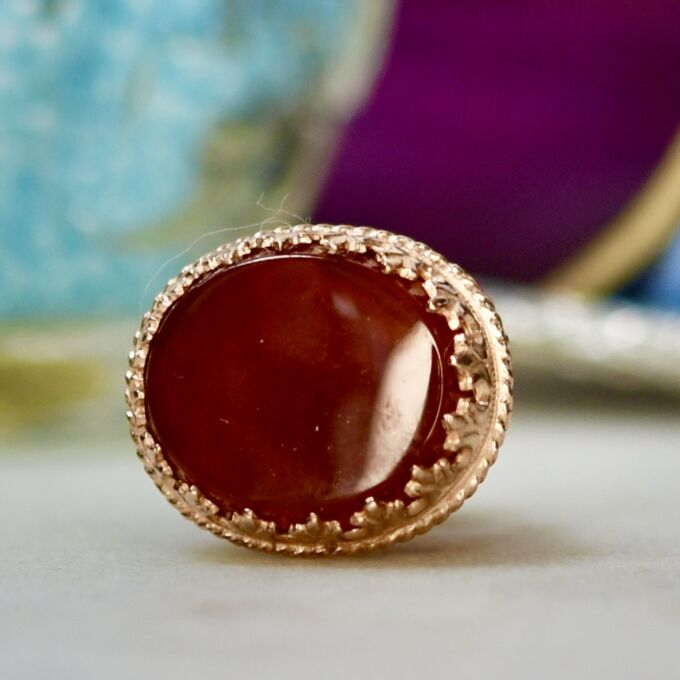Fixed Fob with Carnelian in 9ct Rose Gold
