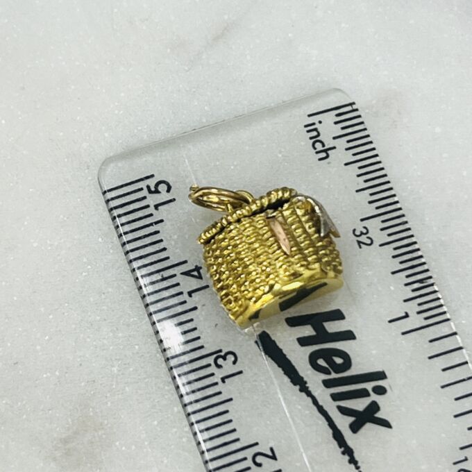 Fish Basket Picnic Hamper Basket in 9ct Gold