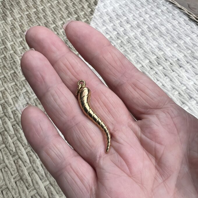 Twisted Cornicello Horn in 9ct Gold