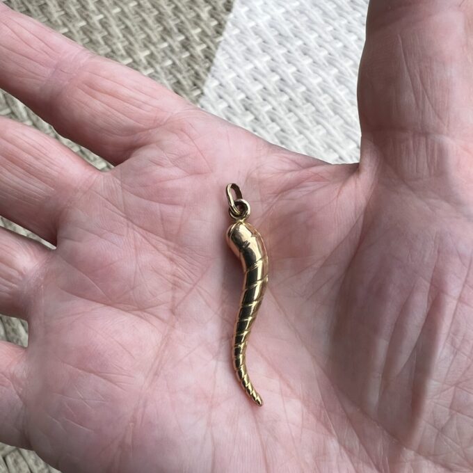 Twisted Cornicello Horn in 9ct Gold
