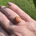 Agate Solitaire Ring in 9ct Gold