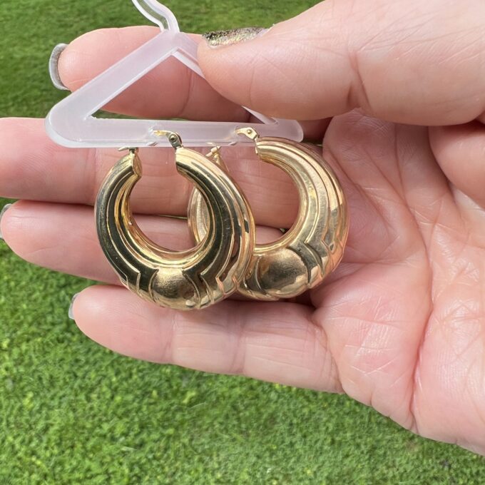 Bold Hoop Earrings in 9ct Gold