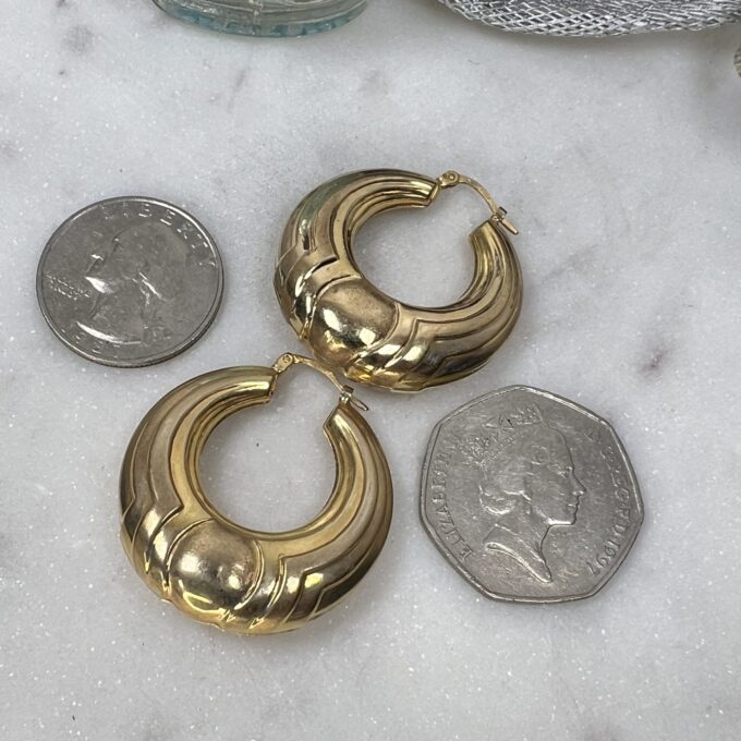 Bold Hoop Earrings in 9ct Gold