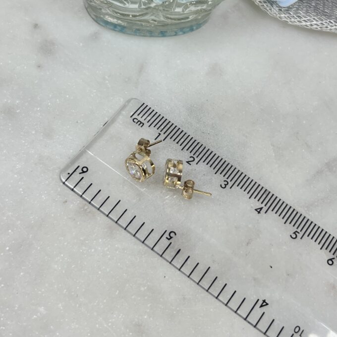 Brilliant CZ Stud Earrings in 9ct Gold