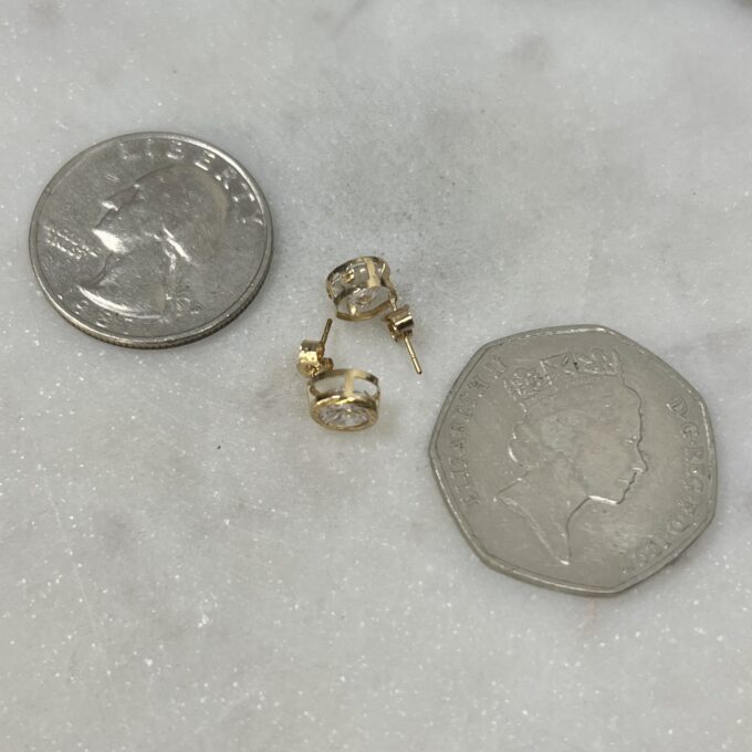 Brilliant CZ Stud Earrings in 9ct Gold