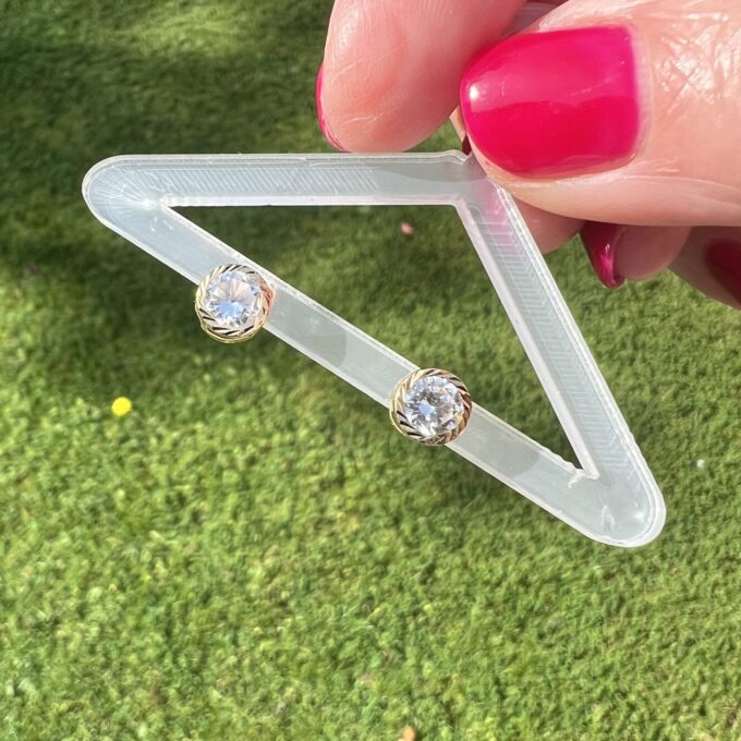 Brilliant CZ Stud Earrings in 9ct Gold