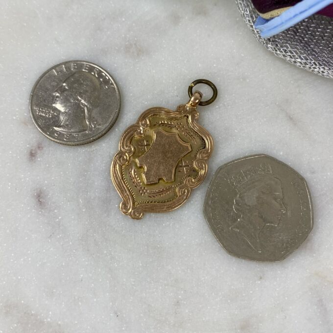 Shield Medallion Pendant in 9ct Gold