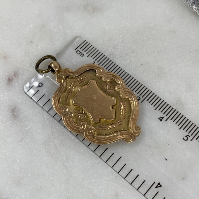 Shield Medallion Pendant in 9ct Gold