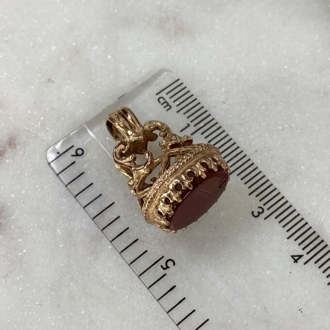 Fixed Fob with Carnelian in 9ct Rose Gold