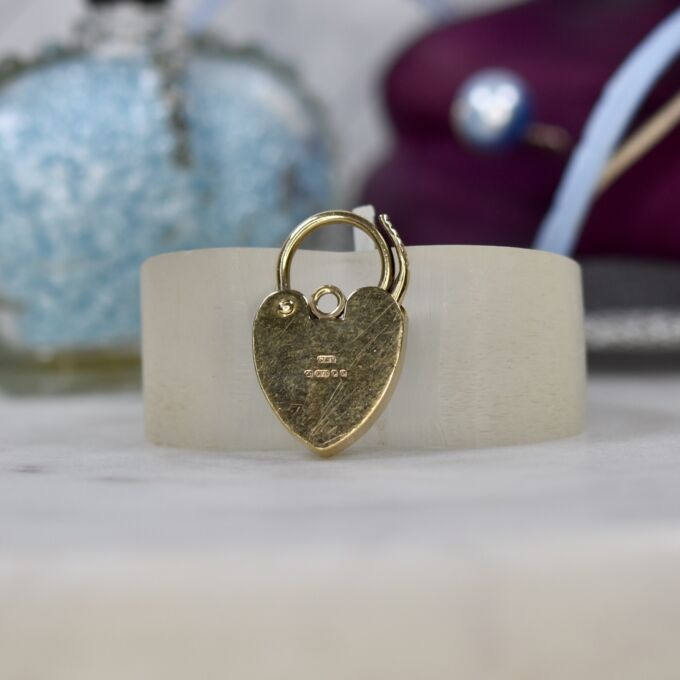 Engraved Heart Padlock in 9ct Gold
