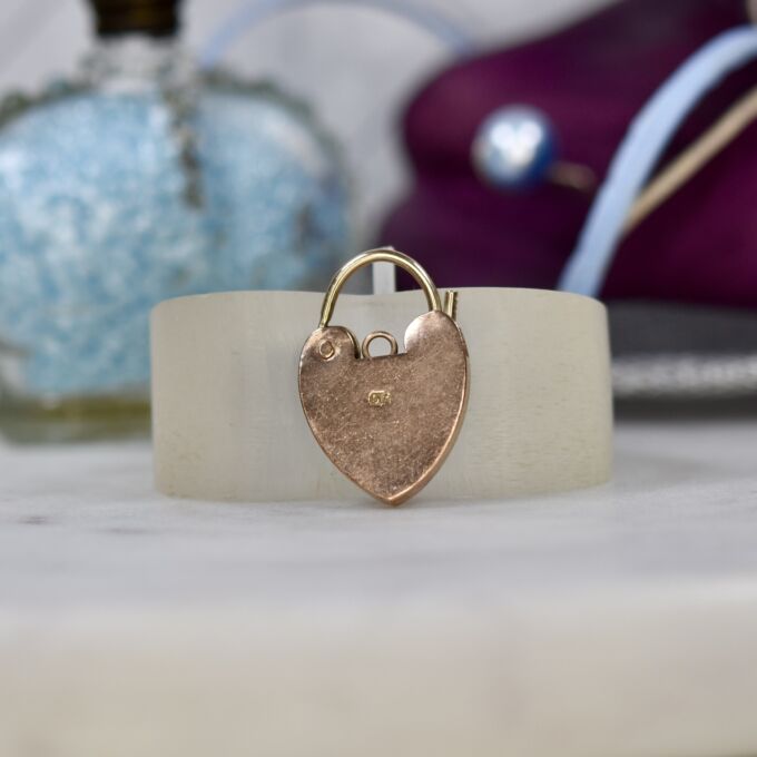 Simple Heart Padlock in 9ct Rose Gold