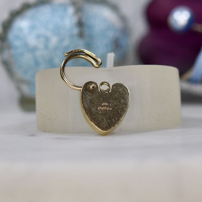 Engraved Heart Padlock in 9ct Gold