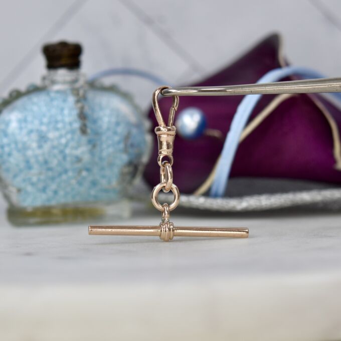 T Bar Dog Clip Combination Pendant in 9ct Gold