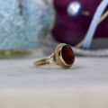 Garnet Solitaire Ring in 9ct Gold