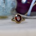 Garnet Solitaire Ring in 9ct Gold