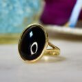 Onyx Solitaire Ring in 9ct Gold