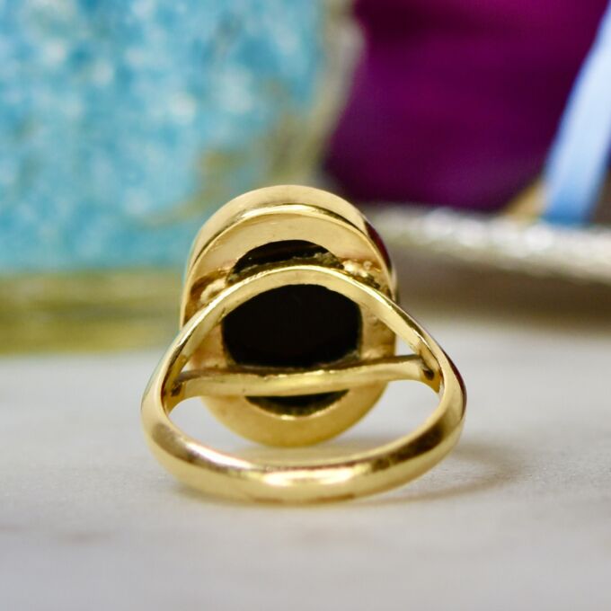 Onyx Solitaire Ring in 9ct Gold