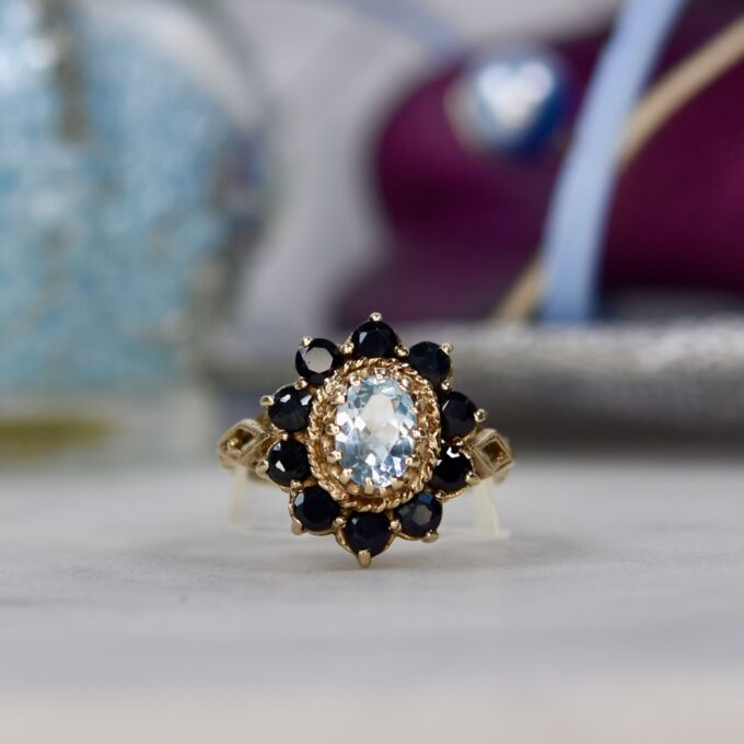 Topaz and Sapphire Ring in 9ct Gold