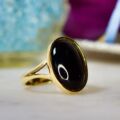 Onyx Solitaire Ring in 9ct Gold