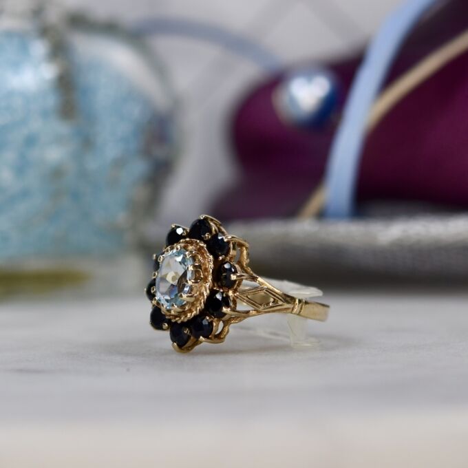 Topaz and Sapphire Ring in 9ct Gold