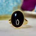 Onyx Solitaire Ring in 9ct Gold