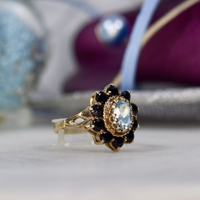Topaz and Sapphire Ring in 9ct Gold