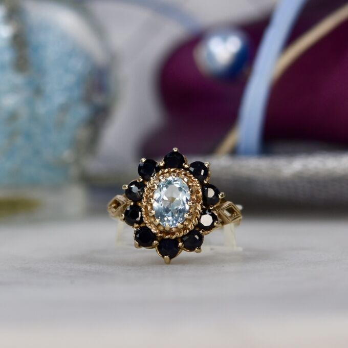 Topaz and Sapphire Ring in 9ct Gold