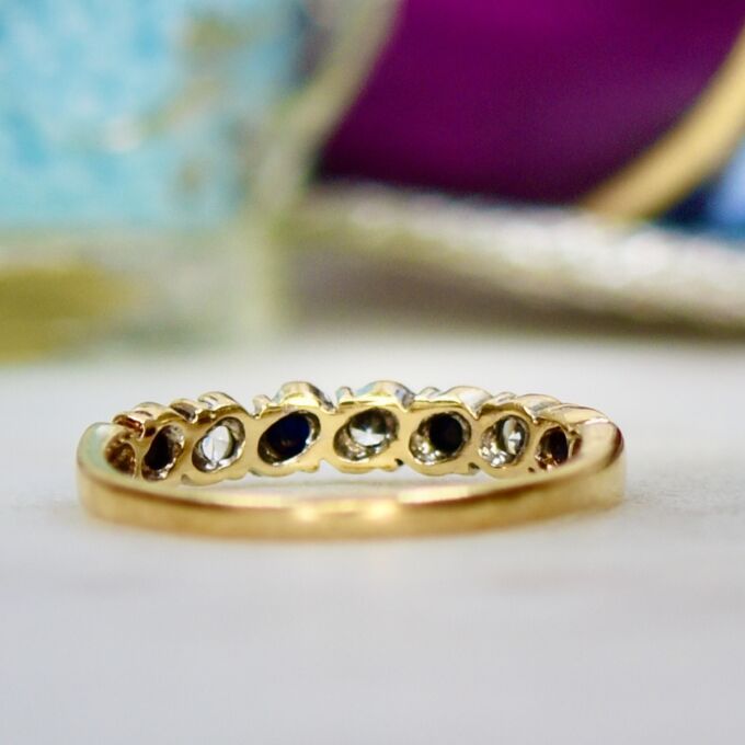 Blue & White Stacking Ring in 9ct Gold