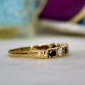 Blue & White Stacking Ring in 9ct Gold