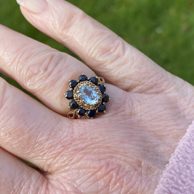 Topaz and Sapphire Ring in 9ct Gold