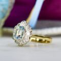 Aquamarine & Diamond Ring in 9ct Gold