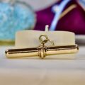Huge Heavyweight T or Albert Bar Pendant in 9ct Gold