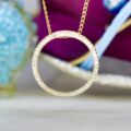 Diamond Circle Pendant Necklace in 9ct Gold