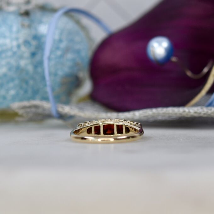 Graduating Garnet Five Stone Ring in 9ct Gold
