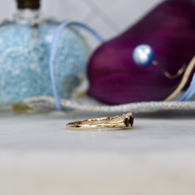 Graduating Garnet Five Stone Ring in 9ct Gold