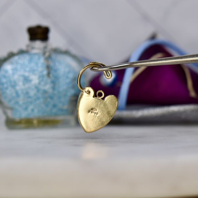 Engraved Heart Padlock in 9ct Gold