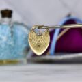 Engraved Heart Padlock in 9ct Gold