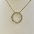 Diamond Circle Pendant Necklace in 9ct Gold
