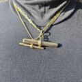 Huge Heavyweight T or Albert Bar Pendant in 9ct Gold