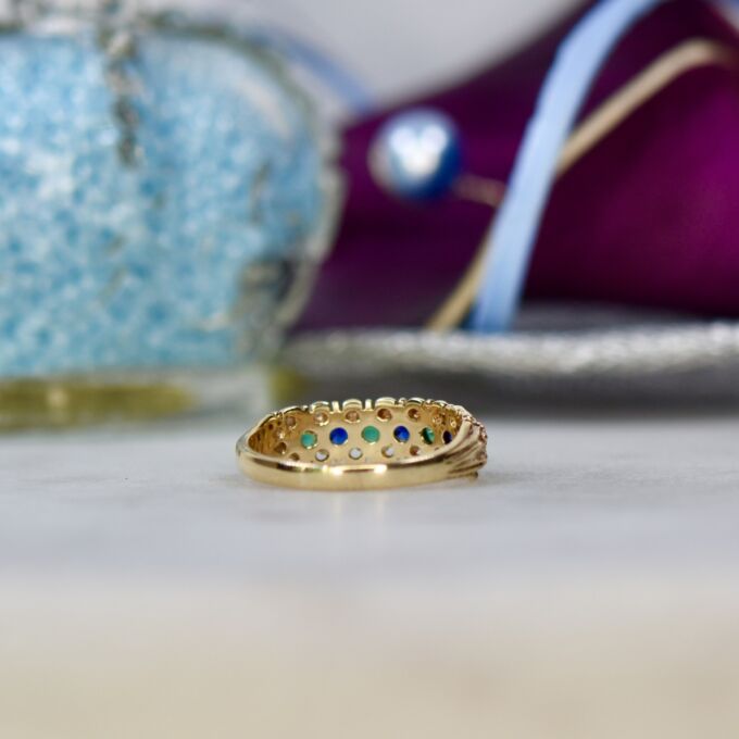 Sapphire & Emerald Ring in 9ct Gold