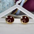 Carnelian Stud Earrings in 9ct Gold