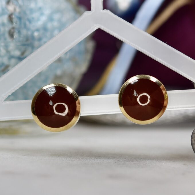 Carnelian Stud Earrings in 9ct Gold