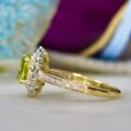 Peridot & Diamond Ring in 10ct Gold