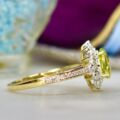 Peridot & Diamond Ring in 10ct Gold