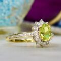Peridot & Diamond Ring in 10ct Gold