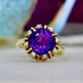 Amethyst and Diamond Ring in 14ct Gold
