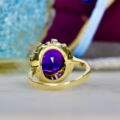 Amethyst and Diamond Ring in 14ct Gold