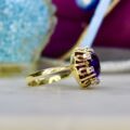 Amethyst and Diamond Ring in 14ct Gold